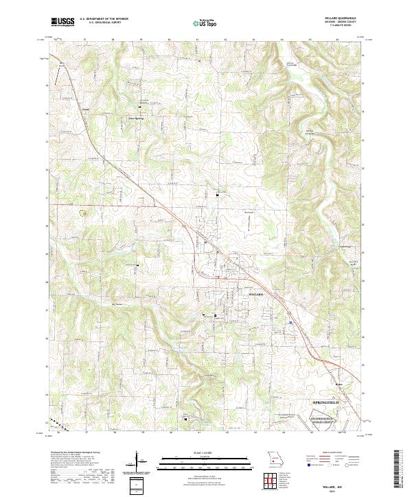 USGS US Topo 7.5-minute map for Willard MO 2021