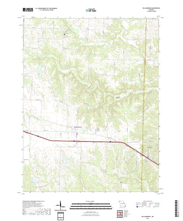 USGS US Topo 7.5-minute map for Williamsburg MO 2021