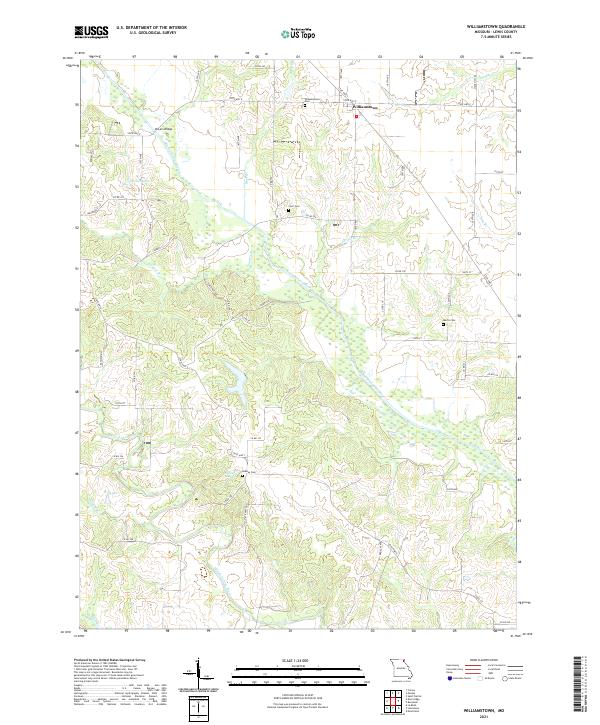 USGS US Topo 7.5-minute map for Williamstown MO 2021