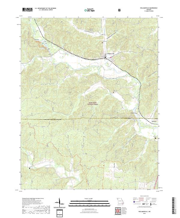 USGS US Topo 7.5-minute map for Williamsville MO 2021