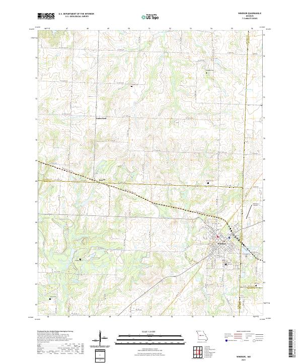 USGS US Topo 7.5-minute map for Windsor MO 2021