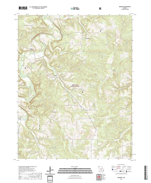 USGS US Topo 7.5-minute map for Winnipeg MO 2021