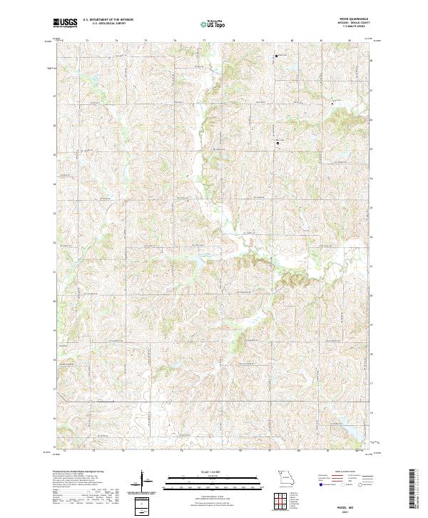 USGS US Topo 7.5-minute map for Wood MO 2021