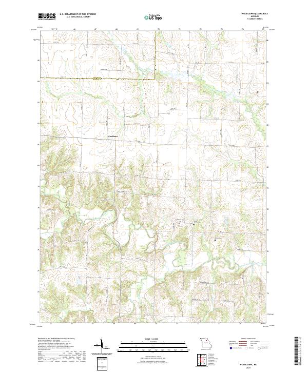 USGS US Topo 7.5-minute map for Woodlawn MO 2021