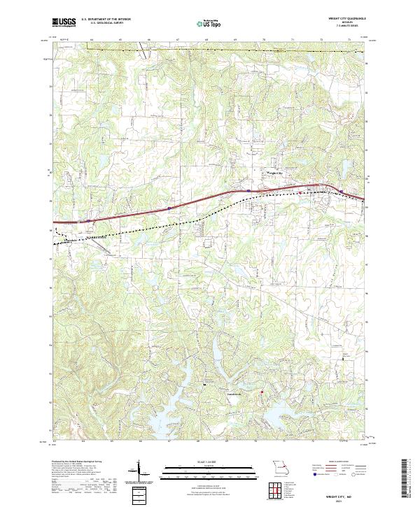 USGS US Topo 7.5-minute map for Wright City MO 2021