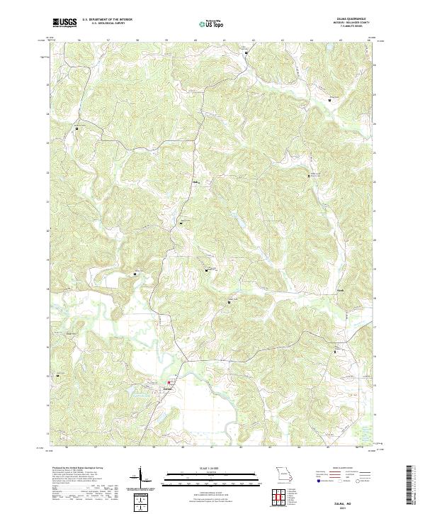 USGS US Topo 7.5-minute map for Zalma MO 2021