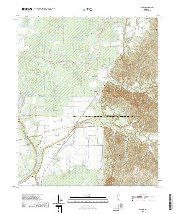 US Topo 7.5-minute map for Avalon MS