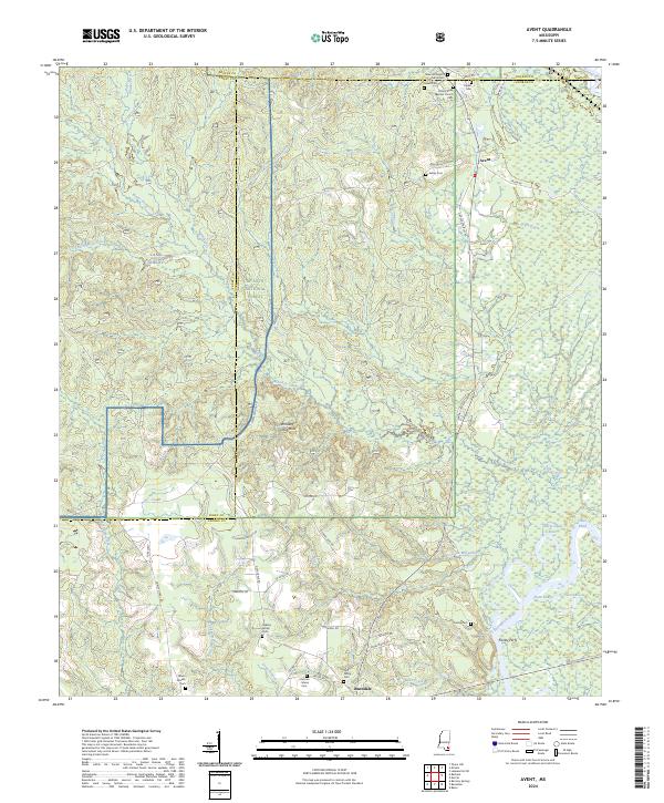 US Topo 7.5-minute map for Avent MS