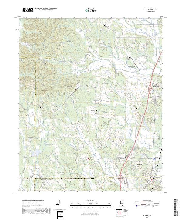 US Topo 7.5-minute map for Baldwyn MS