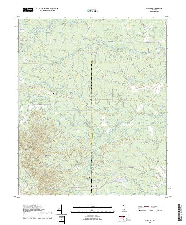 US Topo 7.5-minute map for Barge Lake MS