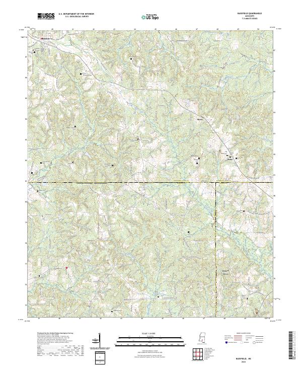 US Topo 7.5-minute map for Bassfield MS