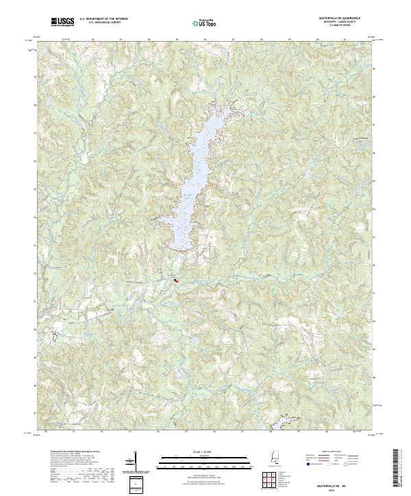 US Topo 7.5-minute map for Baxterville NE MS