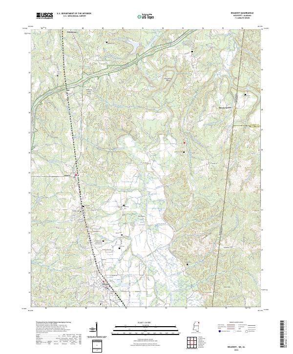 US Topo 7.5-minute map for Belmont MSAL