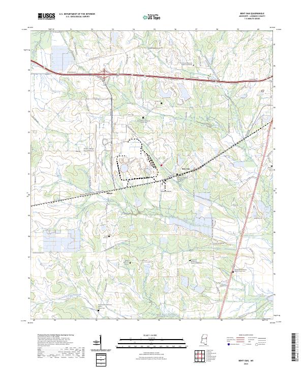 US Topo 7.5-minute map for Bent Oak MS