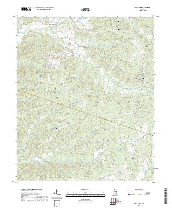 US Topo 7.5-minute map for Black Hawk MS