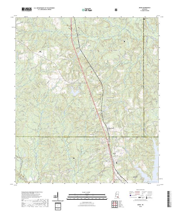 US Topo 7.5-minute map for Bond MS