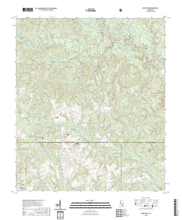 US Topo 7.5-minute map for Bond Pond MS