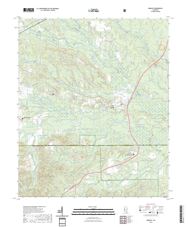 US Topo 7.5-minute map for Bradley MS