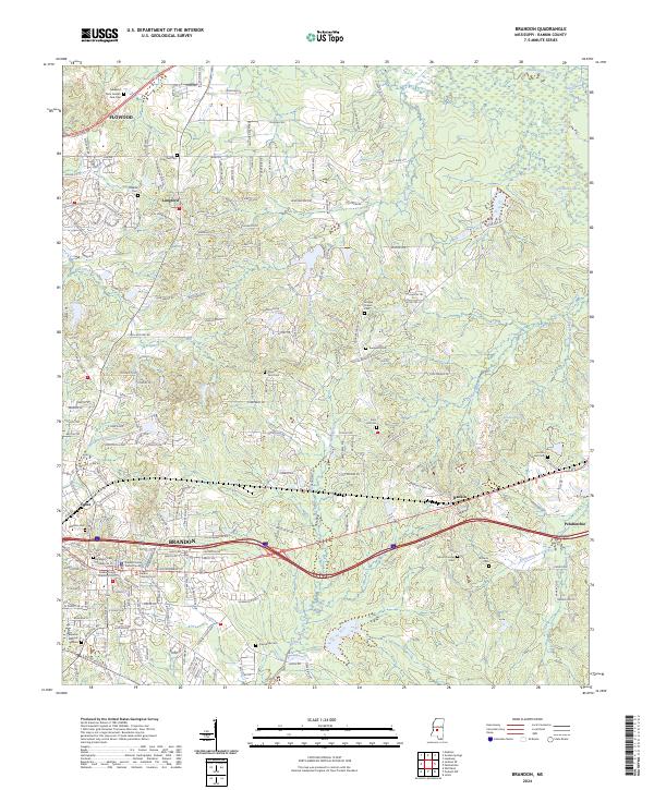 US Topo 7.5-minute map for Brandon MS