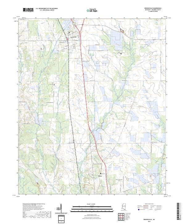 US Topo 7.5-minute map for Brooksville MS