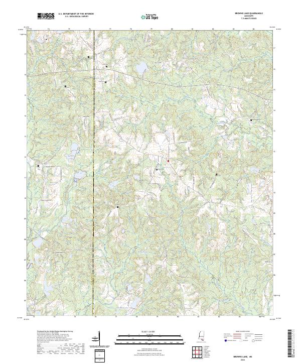 US Topo 7.5-minute map for Browns Lake MS