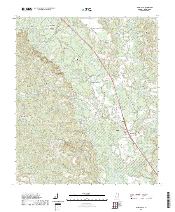 US Topo 7.5-minute map for Buckatunna MS