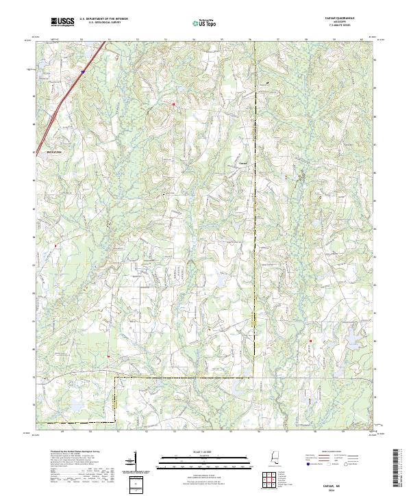 US Topo 7.5-minute map for Caesar MS