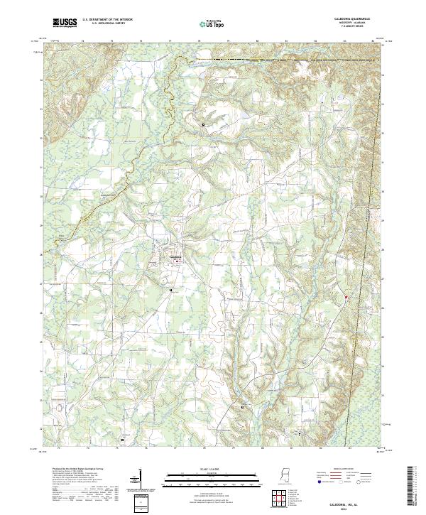 US Topo 7.5-minute map for Caledonia MSAL