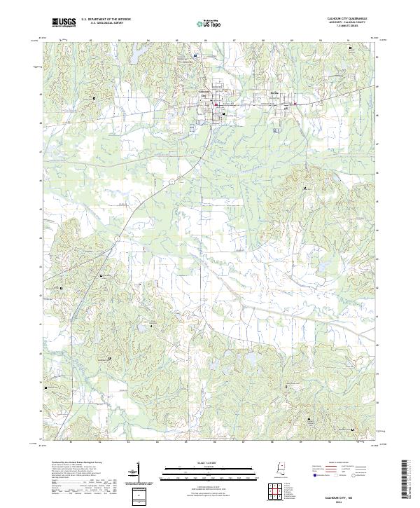 US Topo 7.5-minute map for Calhoun City MS