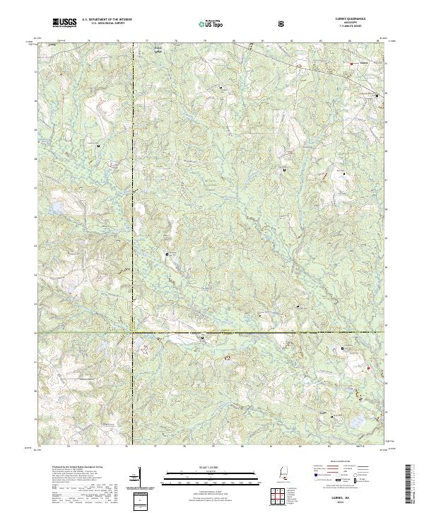 US Topo 7.5-minute map for Carnes MS