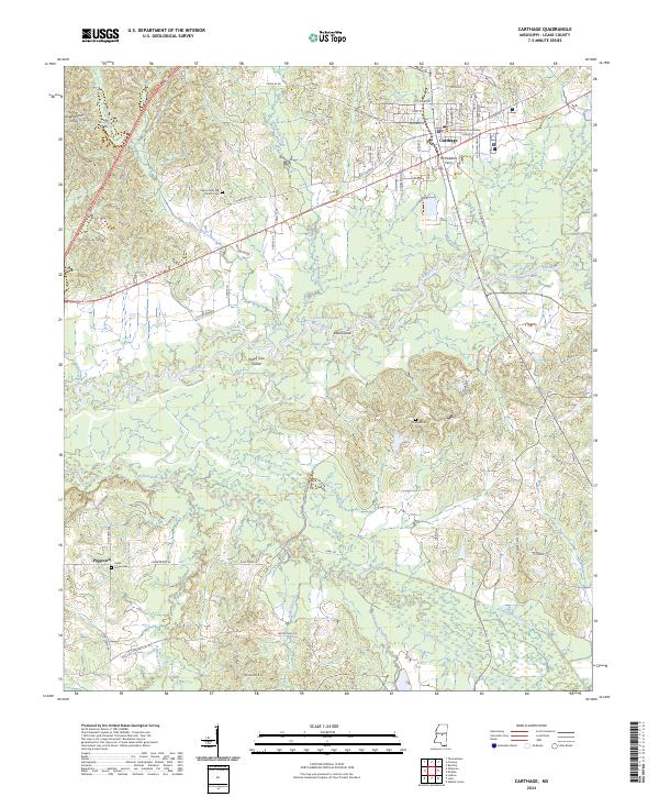 US Topo 7.5-minute map for Carthage MS