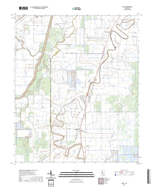 US Topo 7.5-minute map for Cary MS