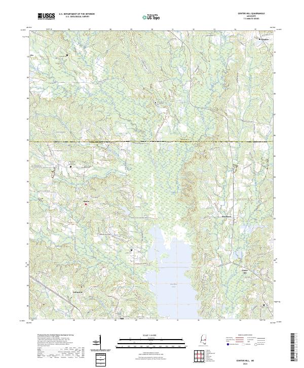 US Topo 7.5-minute map for Center Hill MS