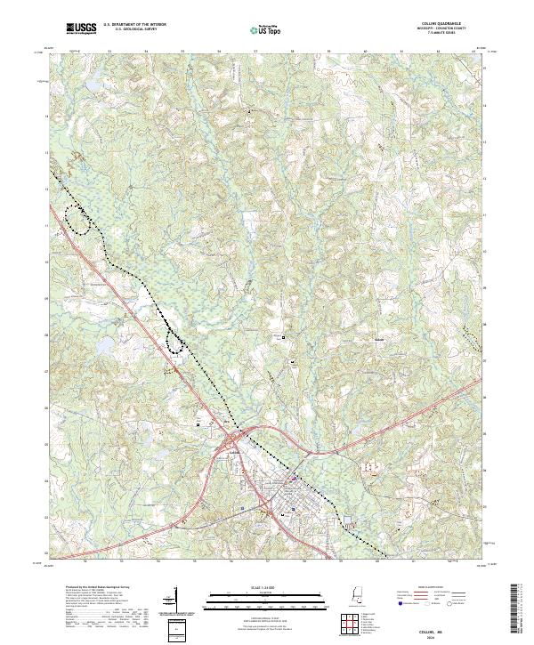 US Topo 7.5-minute map for Collins MS