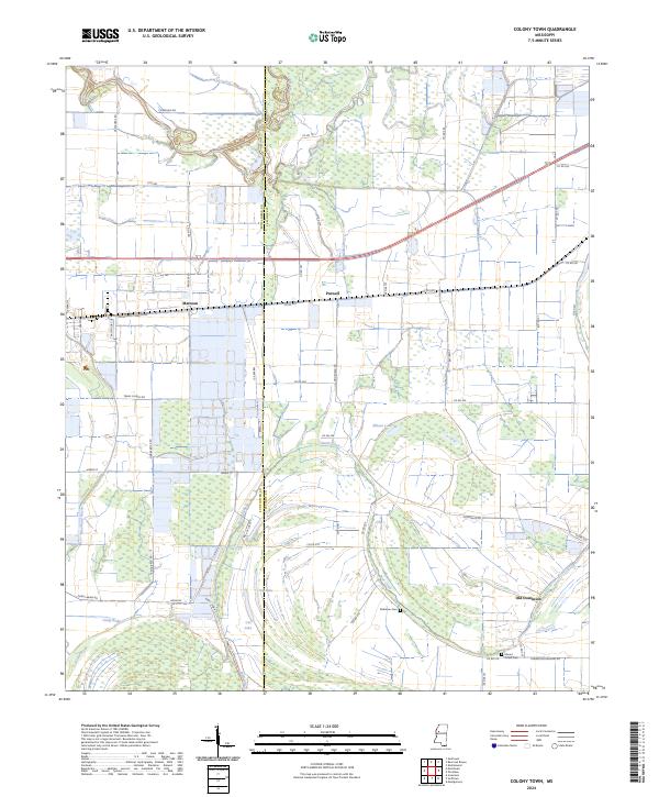 US Topo 7.5-minute map for Colony Town MS