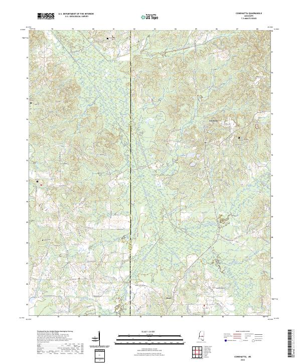 US Topo 7.5-minute map for Conehatta MS