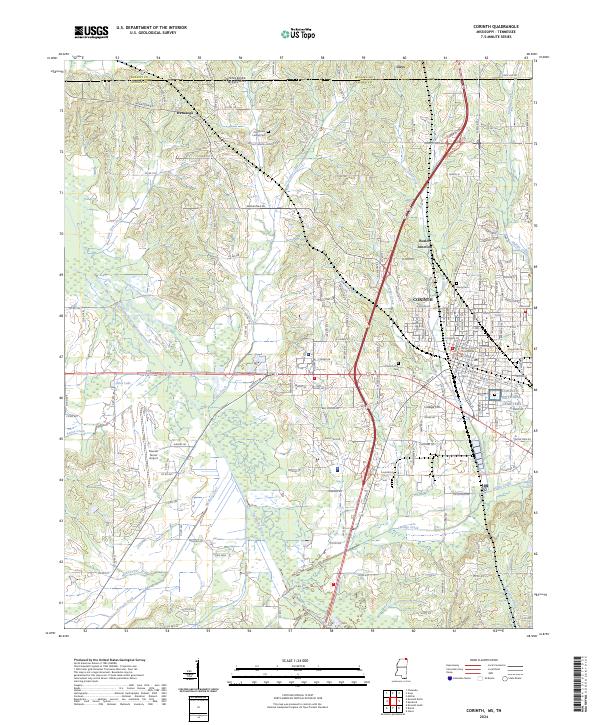 US Topo 7.5-minute map for Corinth MSTN