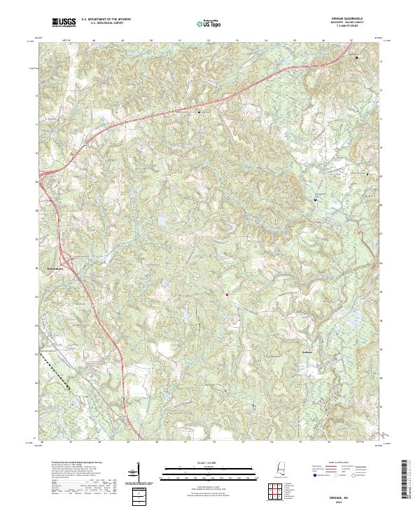 US Topo 7.5-minute map for Denham MS