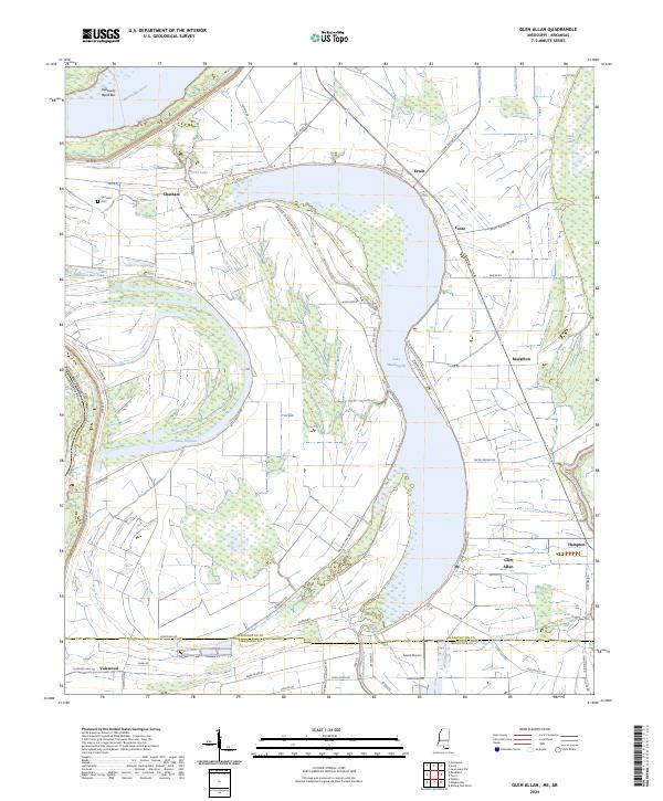 US Topo 7.5-minute map for Glen Allan MSAR