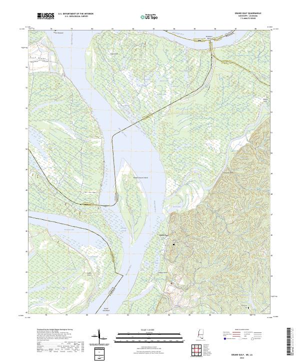 US Topo 7.5-minute map for Grand Gulf MSLA