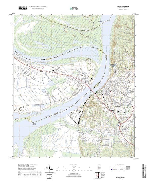 US Topo 7.5-minute map for Natchez MSLA