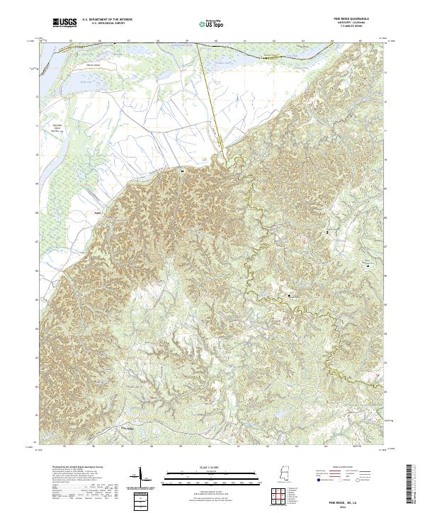 US Topo 7.5-minute map for Pine Ridge MSLA