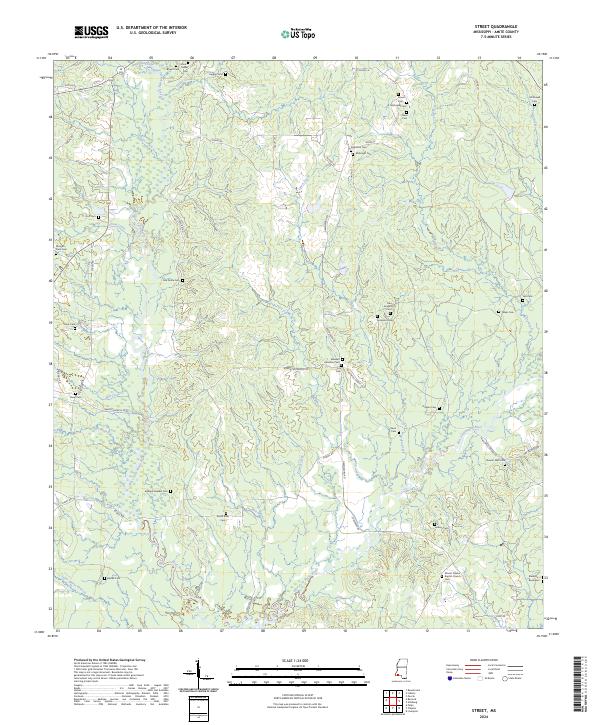 US Topo 7.5-minute map for Street MS