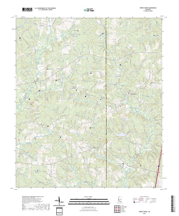 US Topo 7.5-minute map for Terrys Creek MS