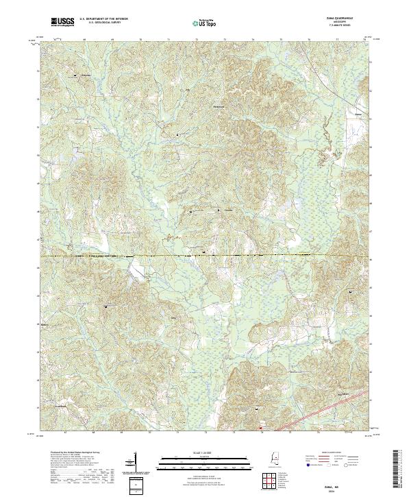 US Topo 7.5-minute map for Zama MS