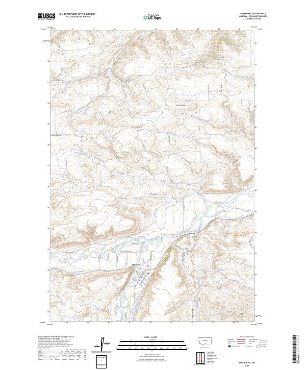 US Topo 7.5-minute map for Absarokee MT