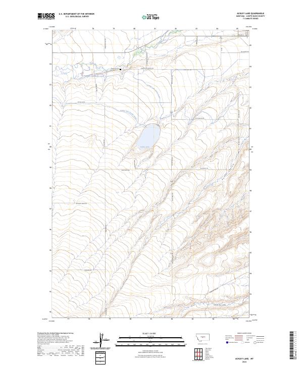 US Topo 7.5-minute map for Ackley Lake MT
