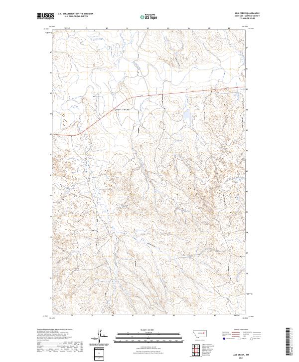 US Topo 7.5-minute map for Ada Creek MT