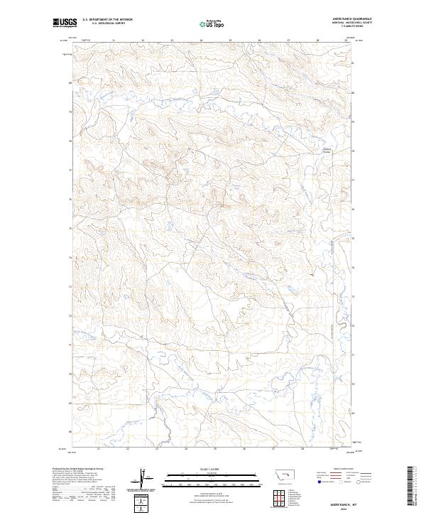 US Topo 7.5-minute map for Akers Ranch MT