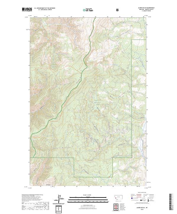 US Topo 7.5-minute map for Alder Gulch MT